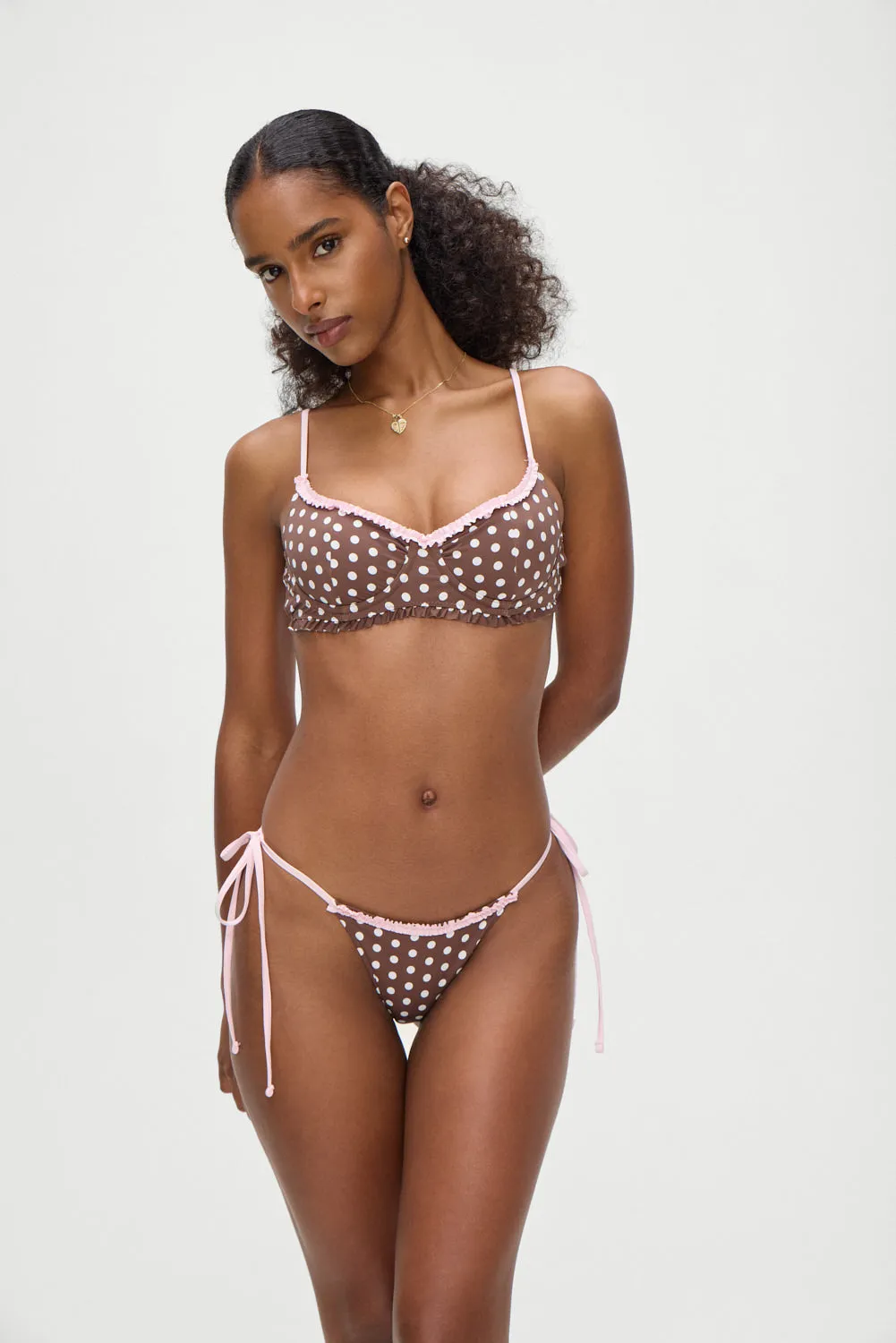 Divine Skimpy String Bikini Bottom - Cocoa Dot sold by Frankie's Bikinis product image thumbnail 2