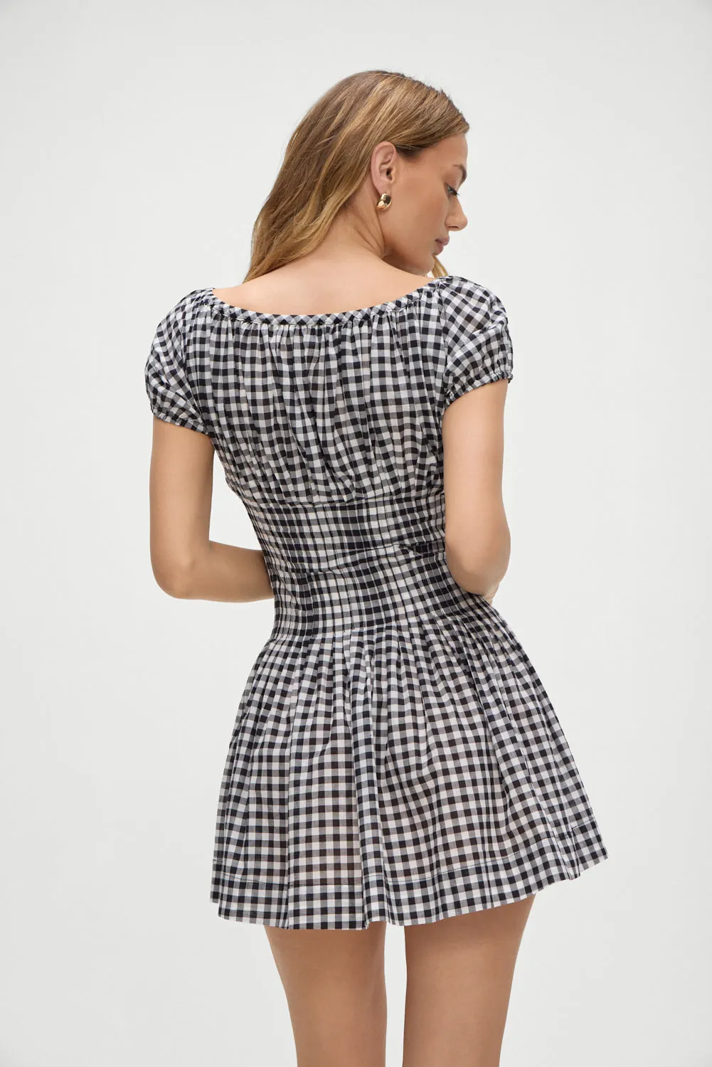 Sadie Gingham Mini Dress - Black Gingham sold by Frankie's Bikinis product image thumbnail 2