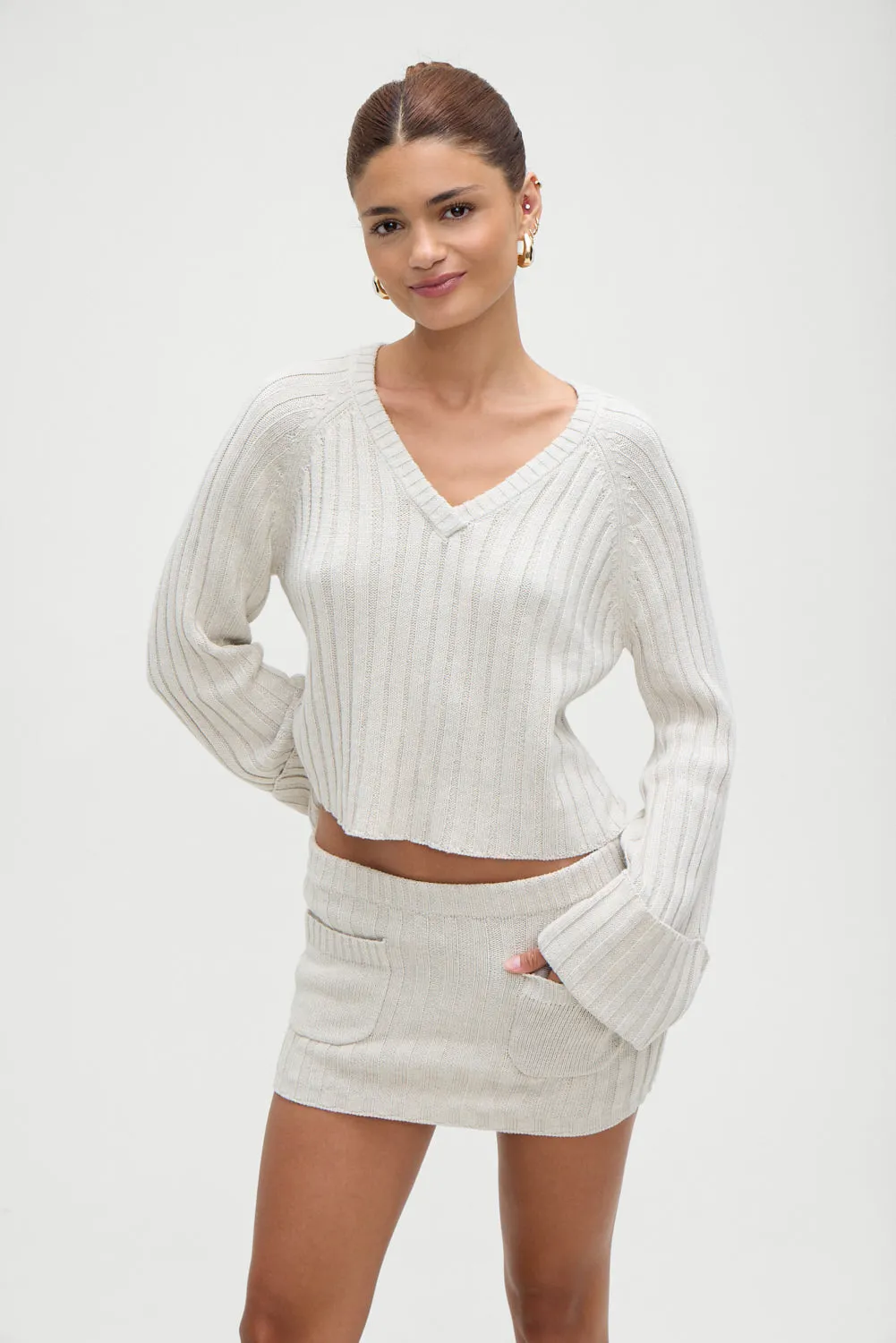 Ashton Knit Mini Skort - Cream sold by Frankie's Bikinis product image thumbnail 4