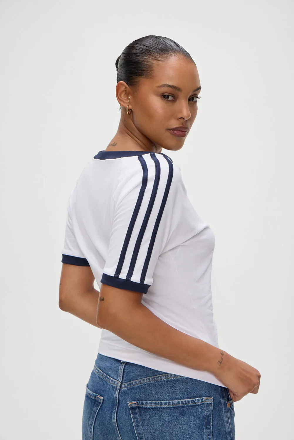 Bodega V Neck Shirt - White sold by Frankie's Bikinis product image thumbnail 4