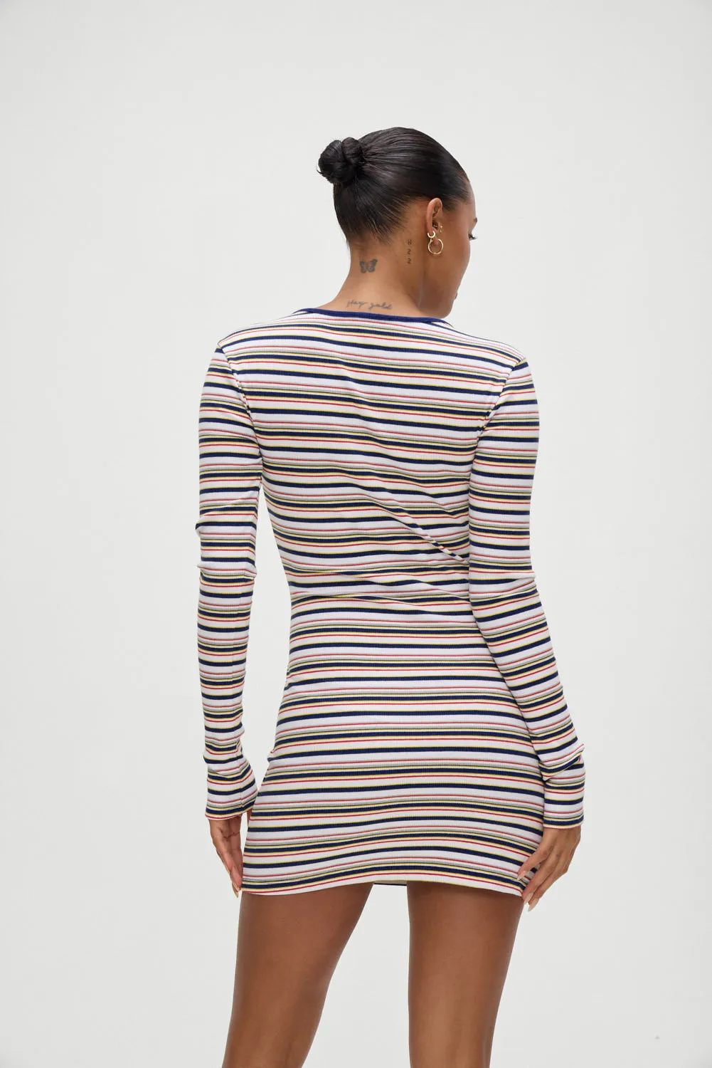 Chelsea Long Sleeve Mini Dress - Love Stripe sold by Frankie's Bikinis product image thumbnail 2