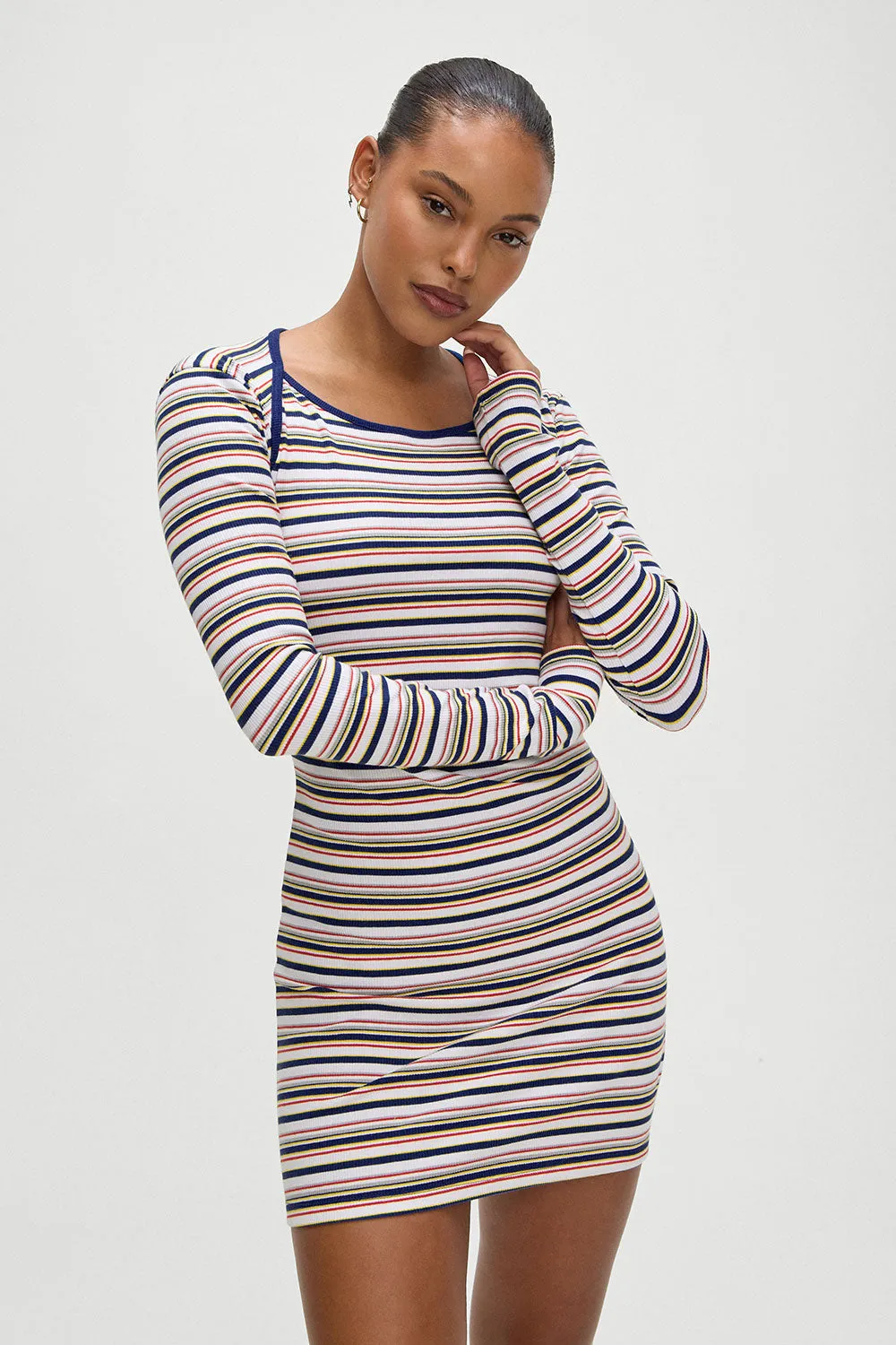 Chelsea Long Sleeve Mini Dress - Love Stripe sold by Frankie's Bikinis