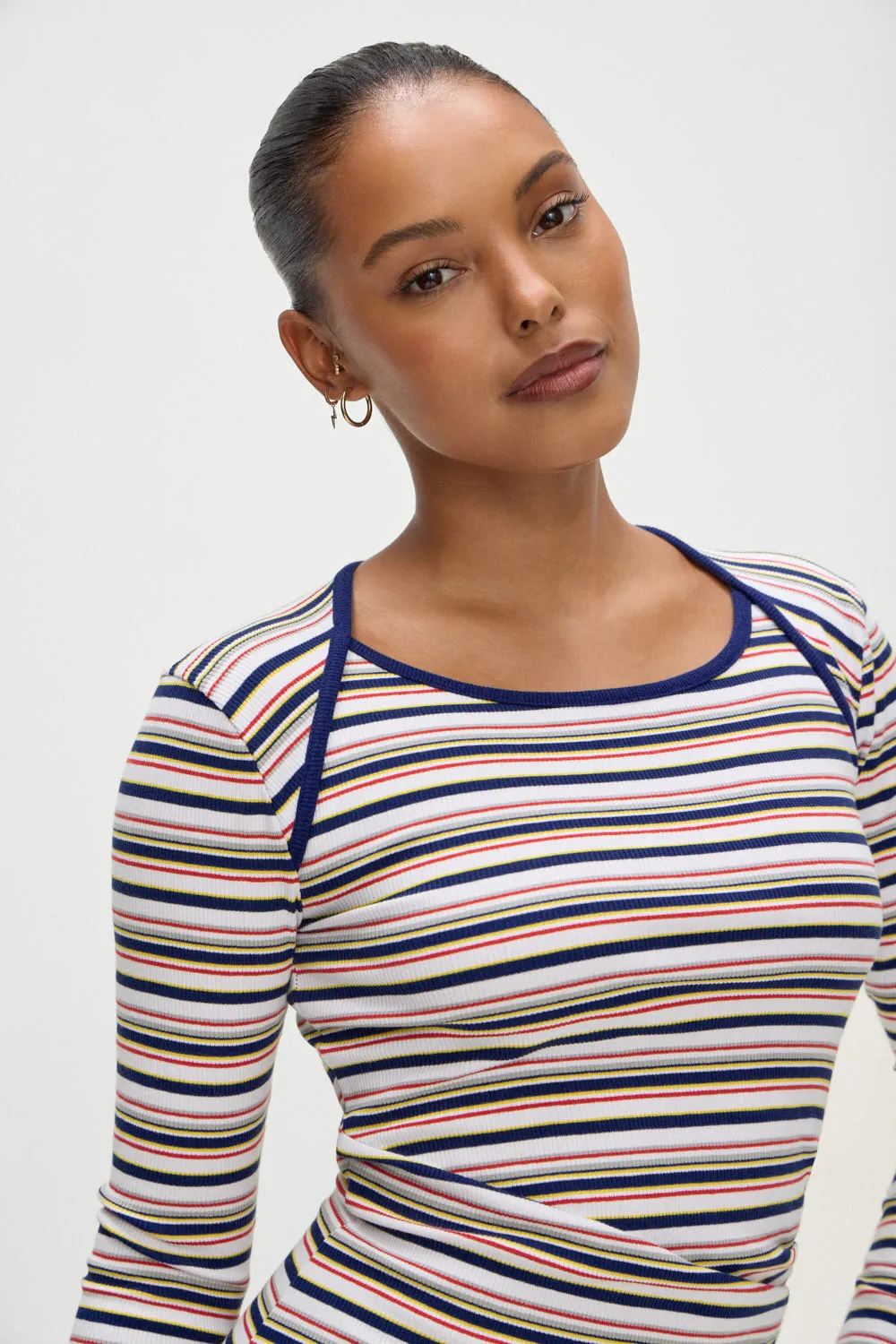 Chelsea Long Sleeve Mini Dress - Love Stripe sold by Frankie's Bikinis product image thumbnail 3