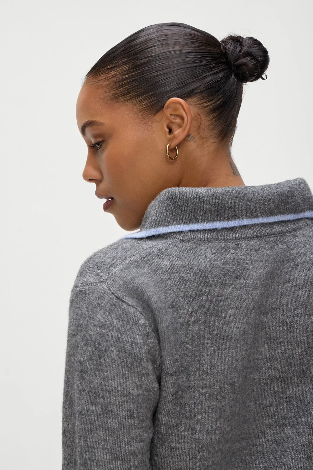 Carolyn Collared Sweater - Winter Sky sold by Frankie's Bikinis product image thumbnail 4