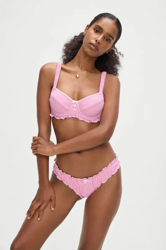 Jane Underwire Bikini Top - Pink Stripe sold by Frankie's Bikinis