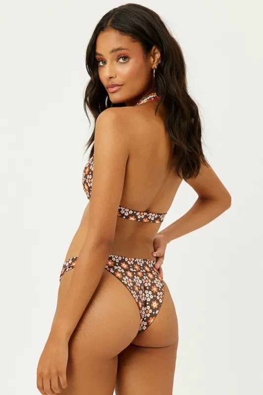 Eden Floral Skimpy Bikini Bottom - Brown Buttercup sold by Frankie's Bikinis