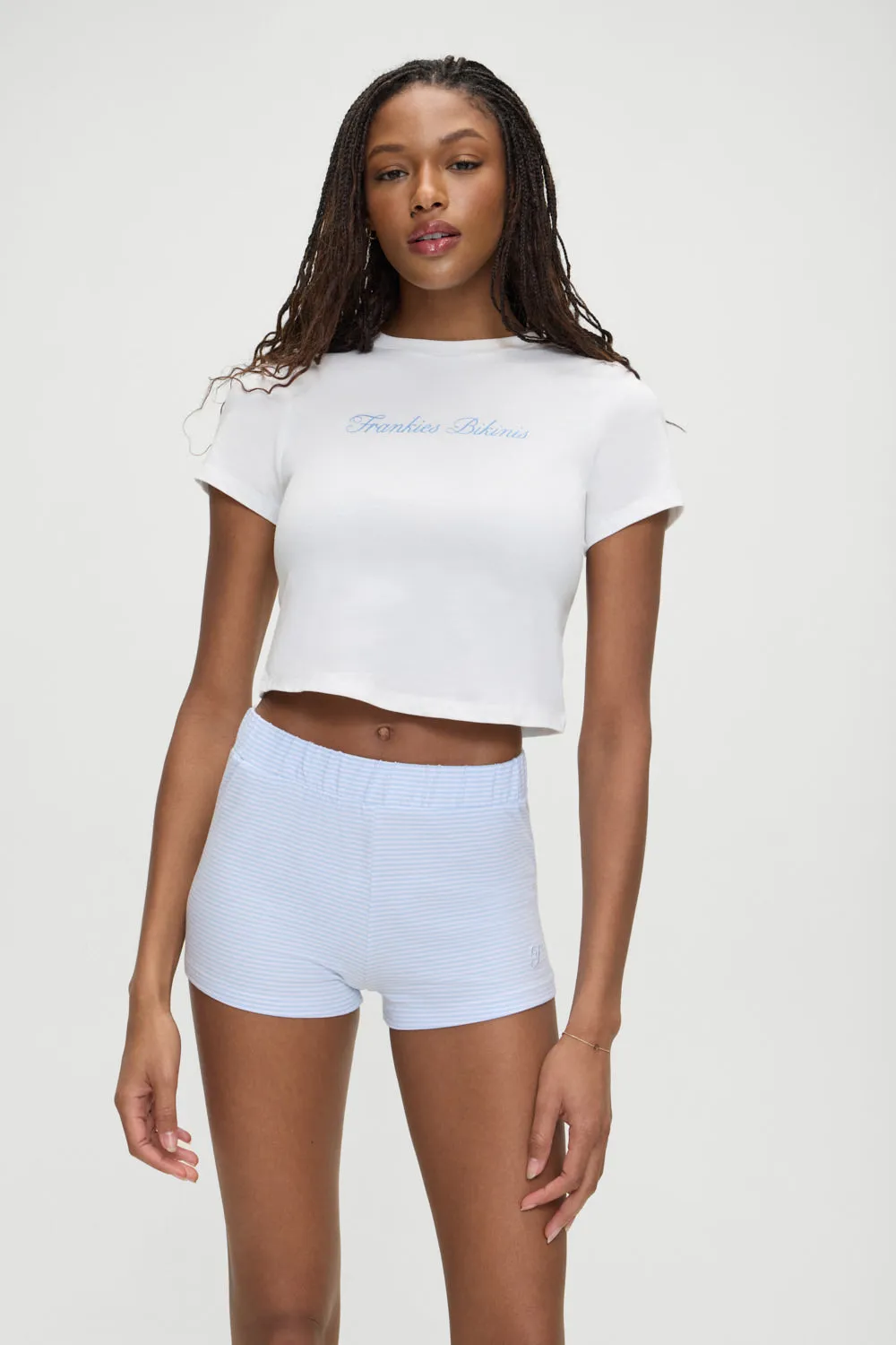 Collins Cropped T Shirt - White sold by Frankie's Bikinis product image thumbnail 4