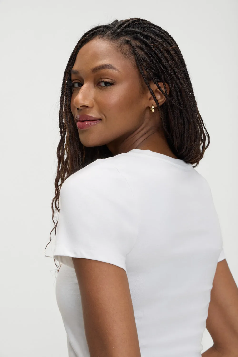 Collins Cropped T Shirt - White sold by Frankie's Bikinis product image thumbnail 2