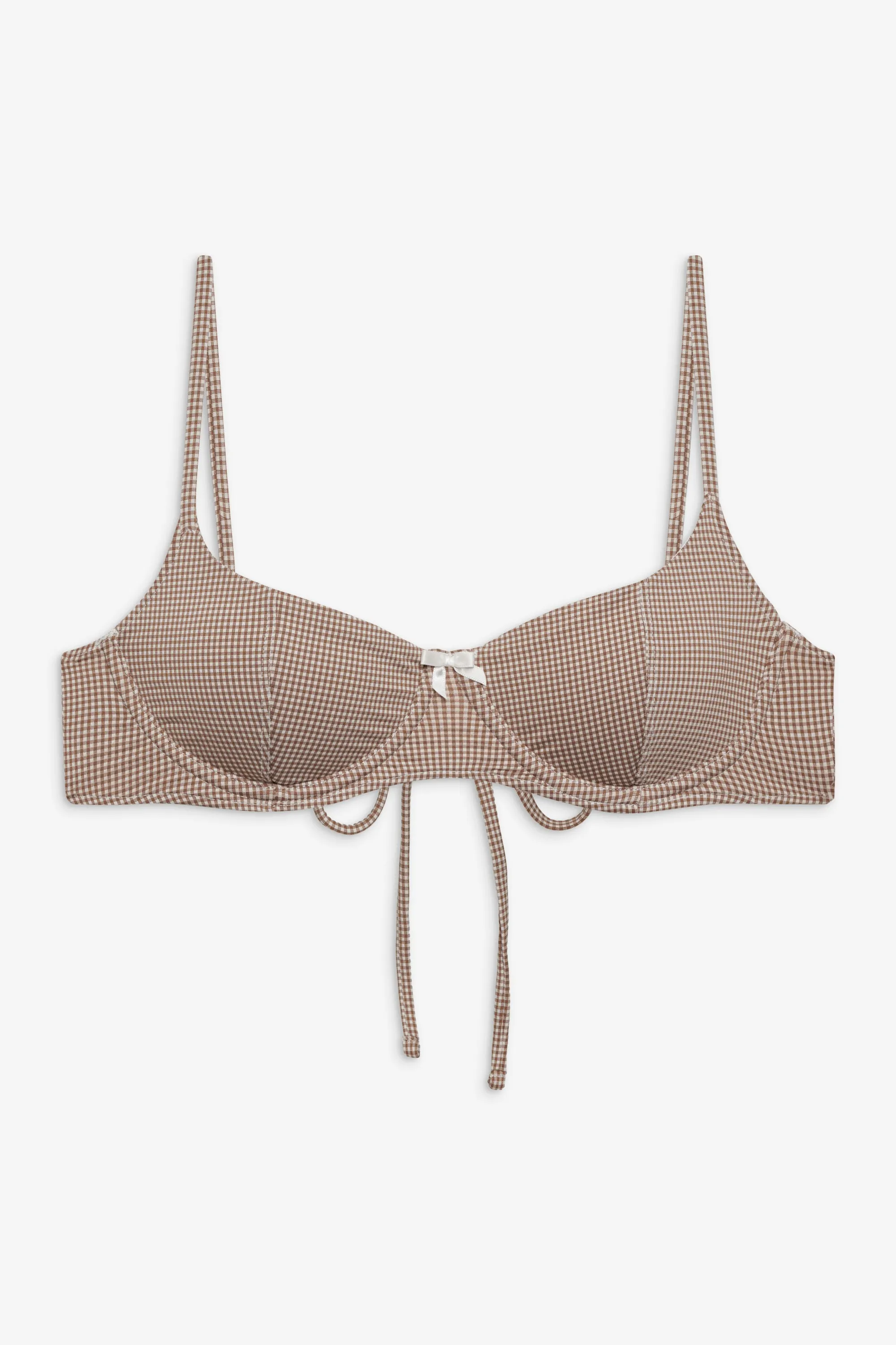 Cola Gingham Underwire Bikini Top - Brown Gingham sold by Frankie's Bikinis product image thumbnail 3