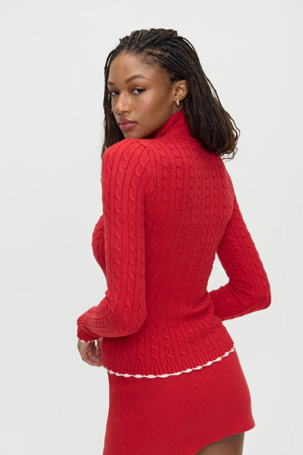 Carter Cable Knit Sweater - Heartstrings sold by Frankie's Bikinis product image thumbnail 5