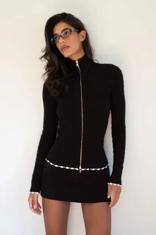 Carter Cable Knit Sweater - Black sold by Frankie's Bikinis