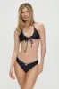 Paradise Shine Halter Bikini Top - Black Shine sold by Frankie's Bikinis