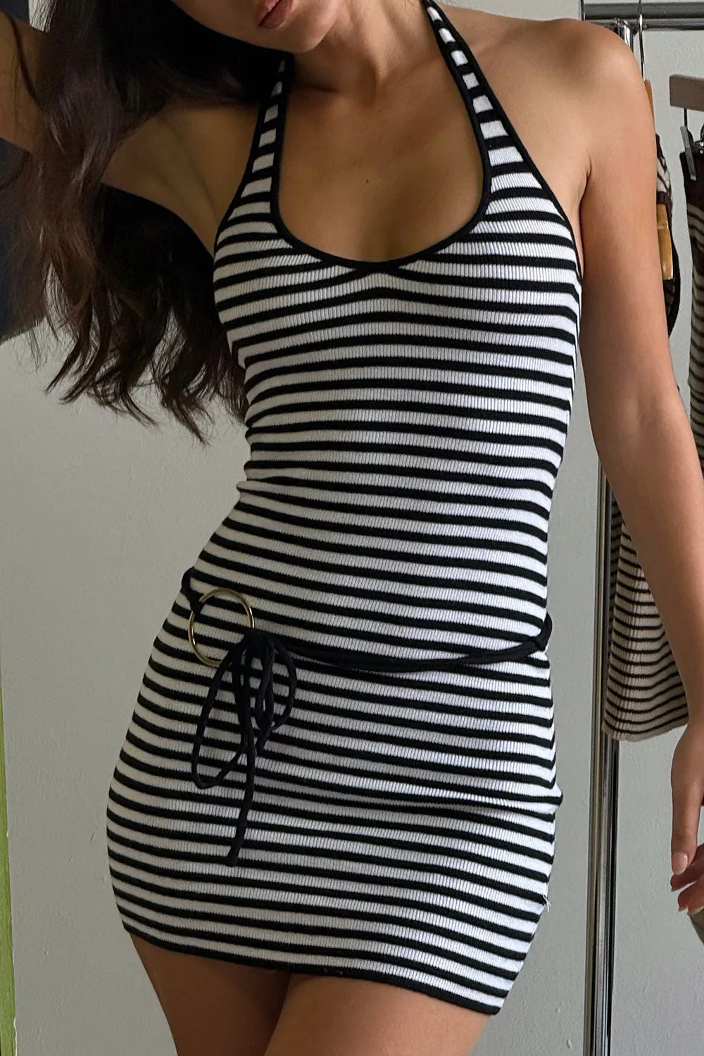Dolly Knit Mini Dress - Jet Stripe sold by Frankie's Bikinis product image thumbnail 2