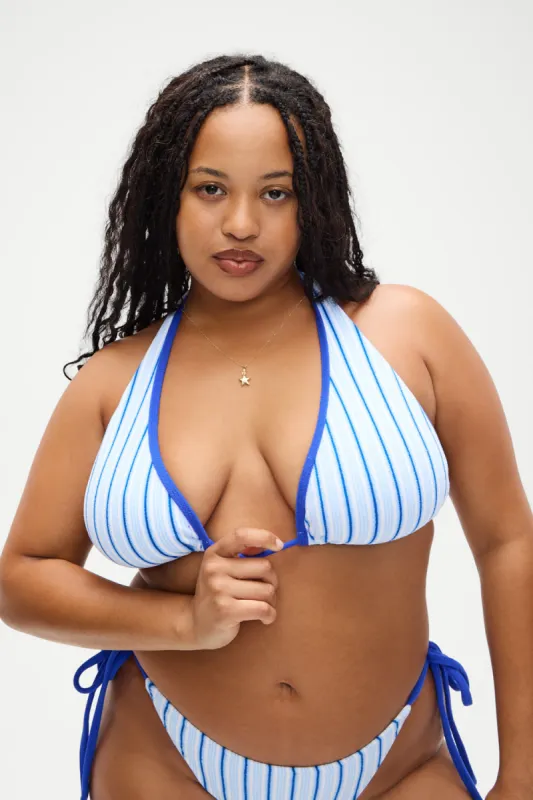 Diana Halter Bikini Top - Seaside Stripe sold by Frankie's Bikinis