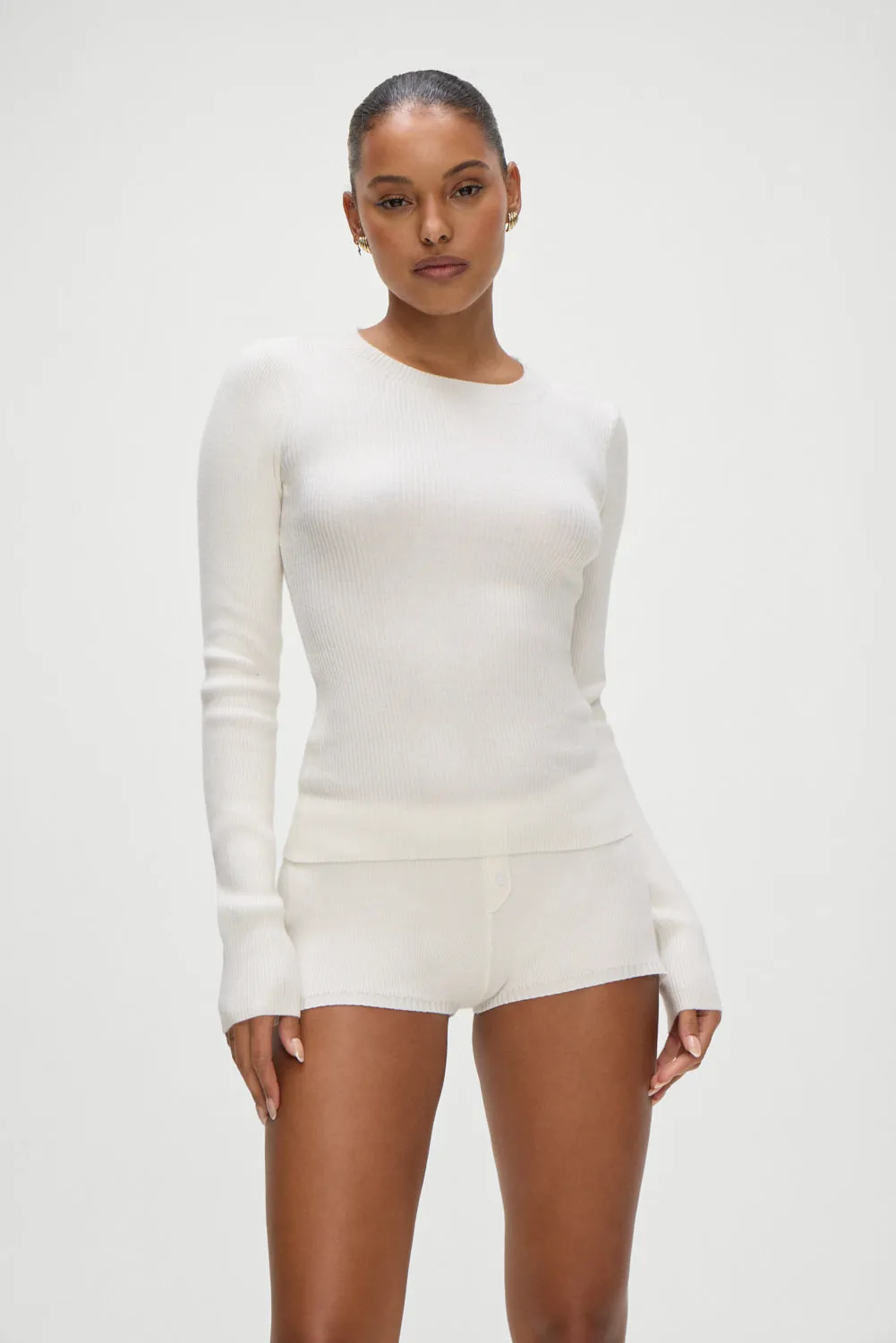 Riley Knit Sweater - White sold by Frankie's Bikinis