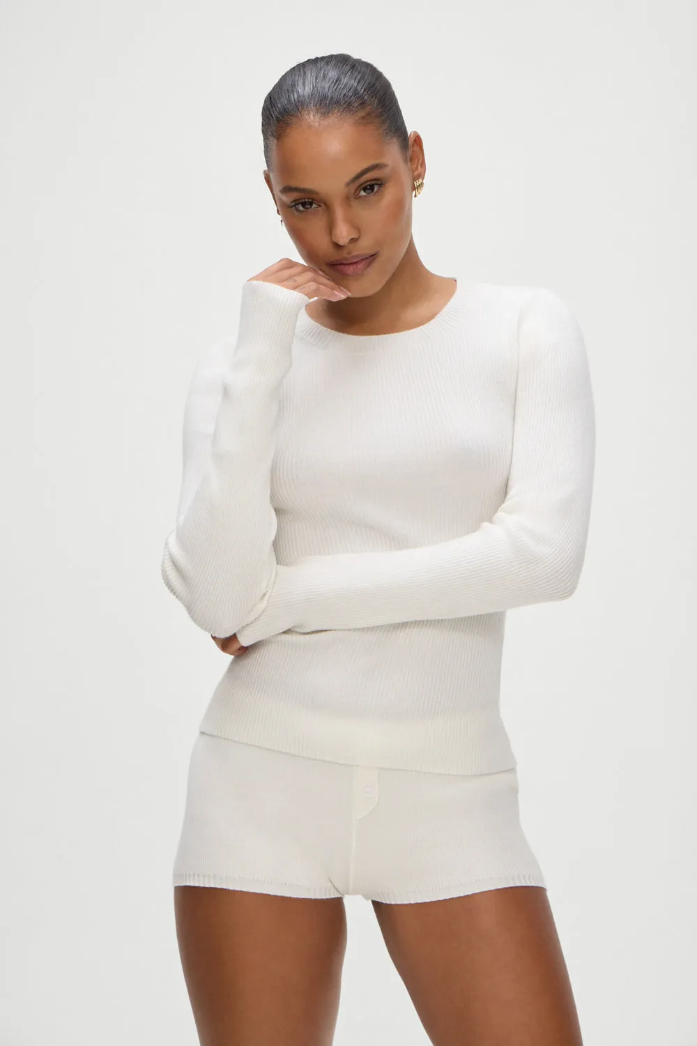 Riley Knit Sweater - White sold by Frankie's Bikinis product image thumbnail 3