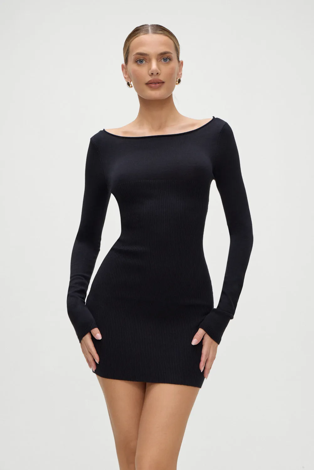 Luca Knit Mini Dress - Black sold by Frankie's Bikinis