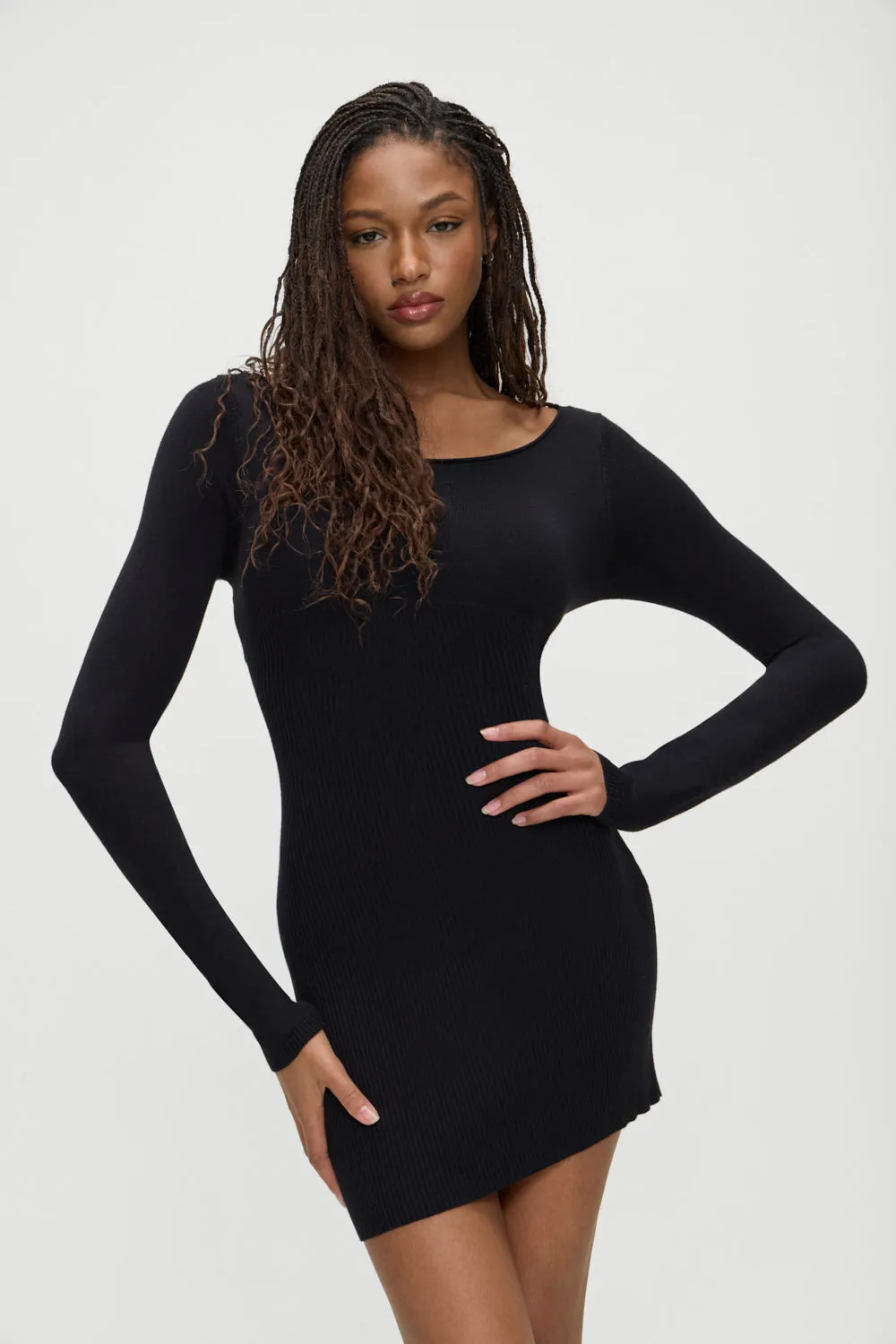 Luca Knit Mini Dress - Black sold by Frankie's Bikinis product image thumbnail 3