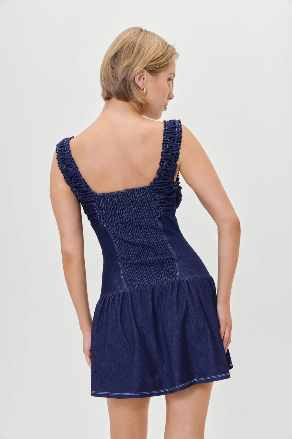 Christa Denim Mini Dress - Blue Denim sold by Frankie's Bikinis product image thumbnail 5