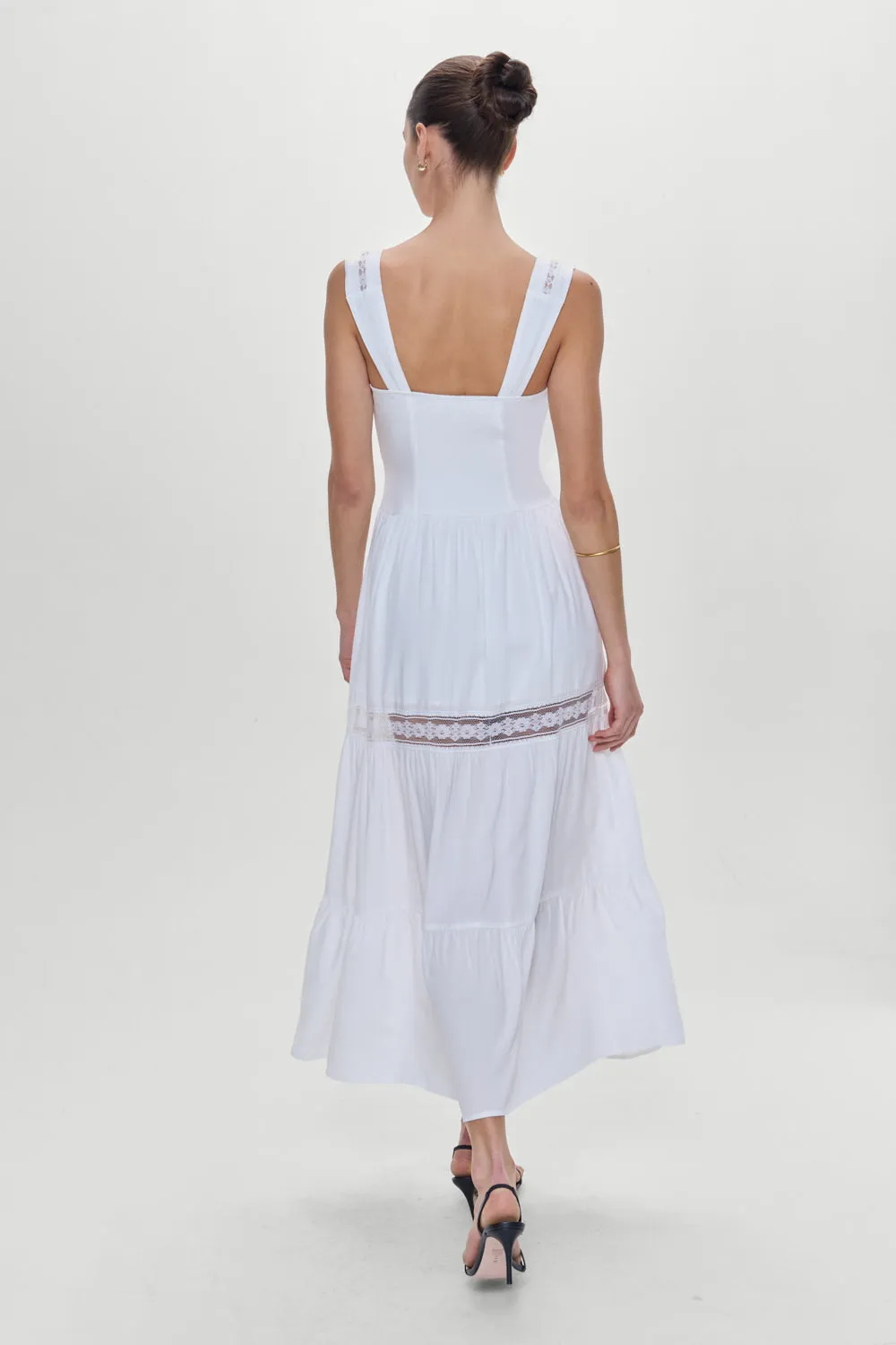 Eden Ruffle Maxi Dress - White sold by Frankie's Bikinis product image thumbnail 4