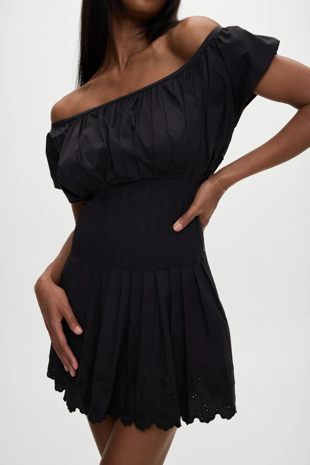 Sadie Embroidered Mini Dress - Black sold by Frankie's Bikinis product image thumbnail 2