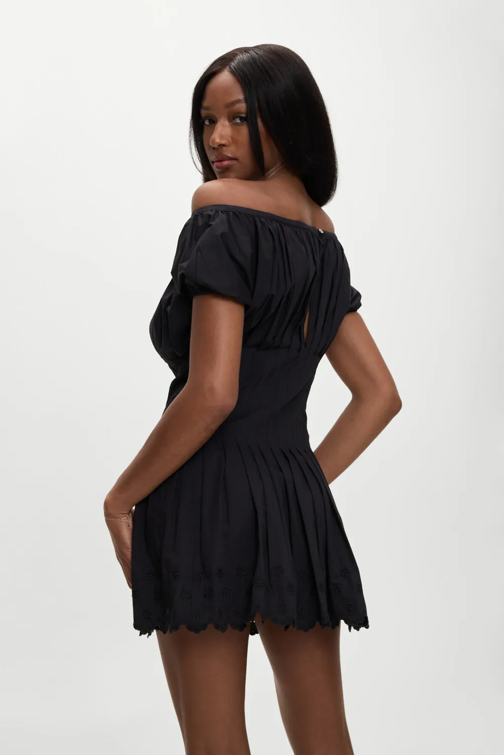 Sadie Embroidered Mini Dress - Black sold by Frankie's Bikinis product image thumbnail 4