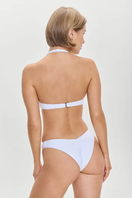 Enzo Cheeky Bikini Bottom - Optic White sold by Frankie's Bikinis