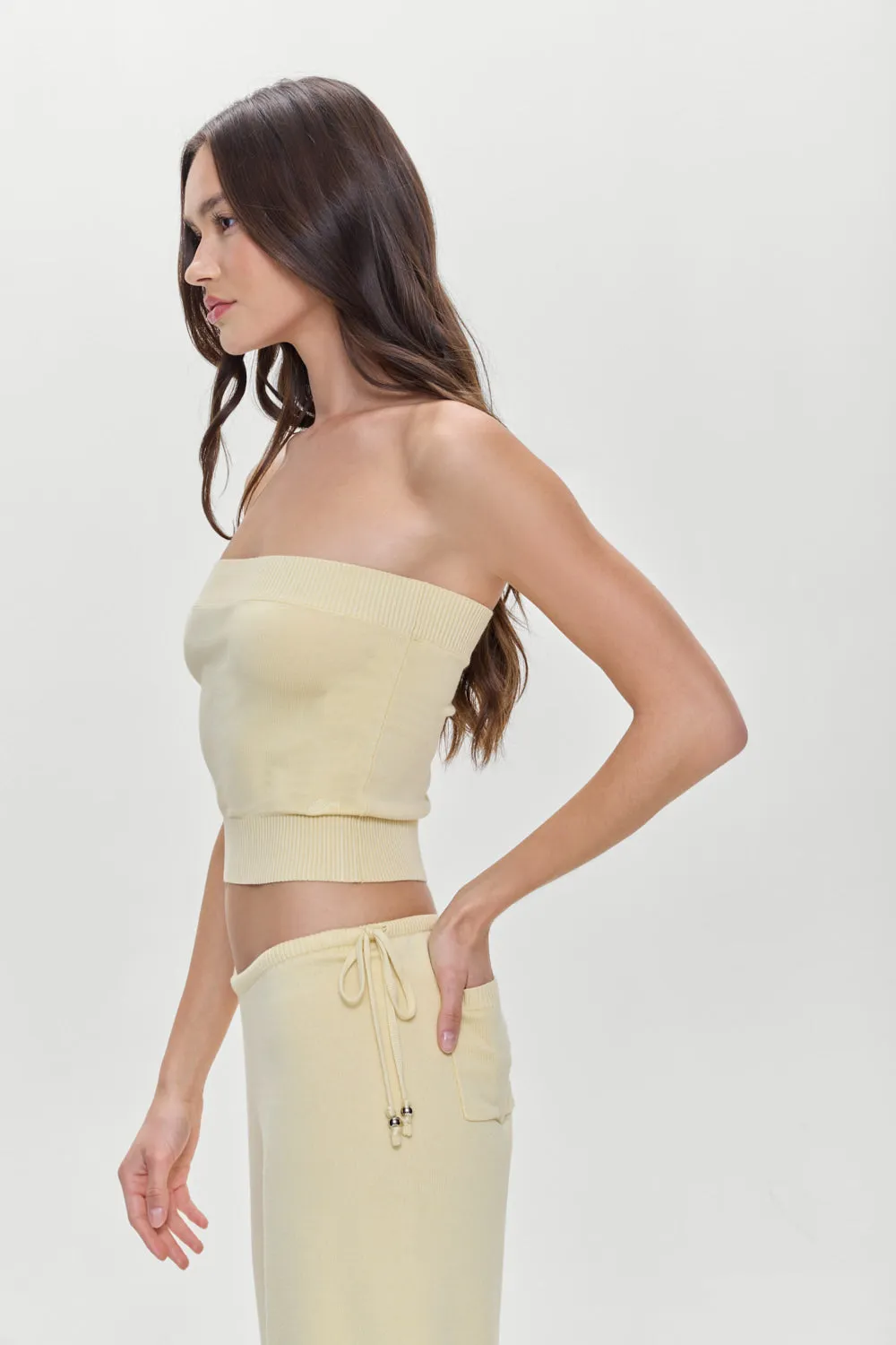 Destiny Knit Strapless Shirt - Buttercup sold by Frankie's Bikinis product image thumbnail 5