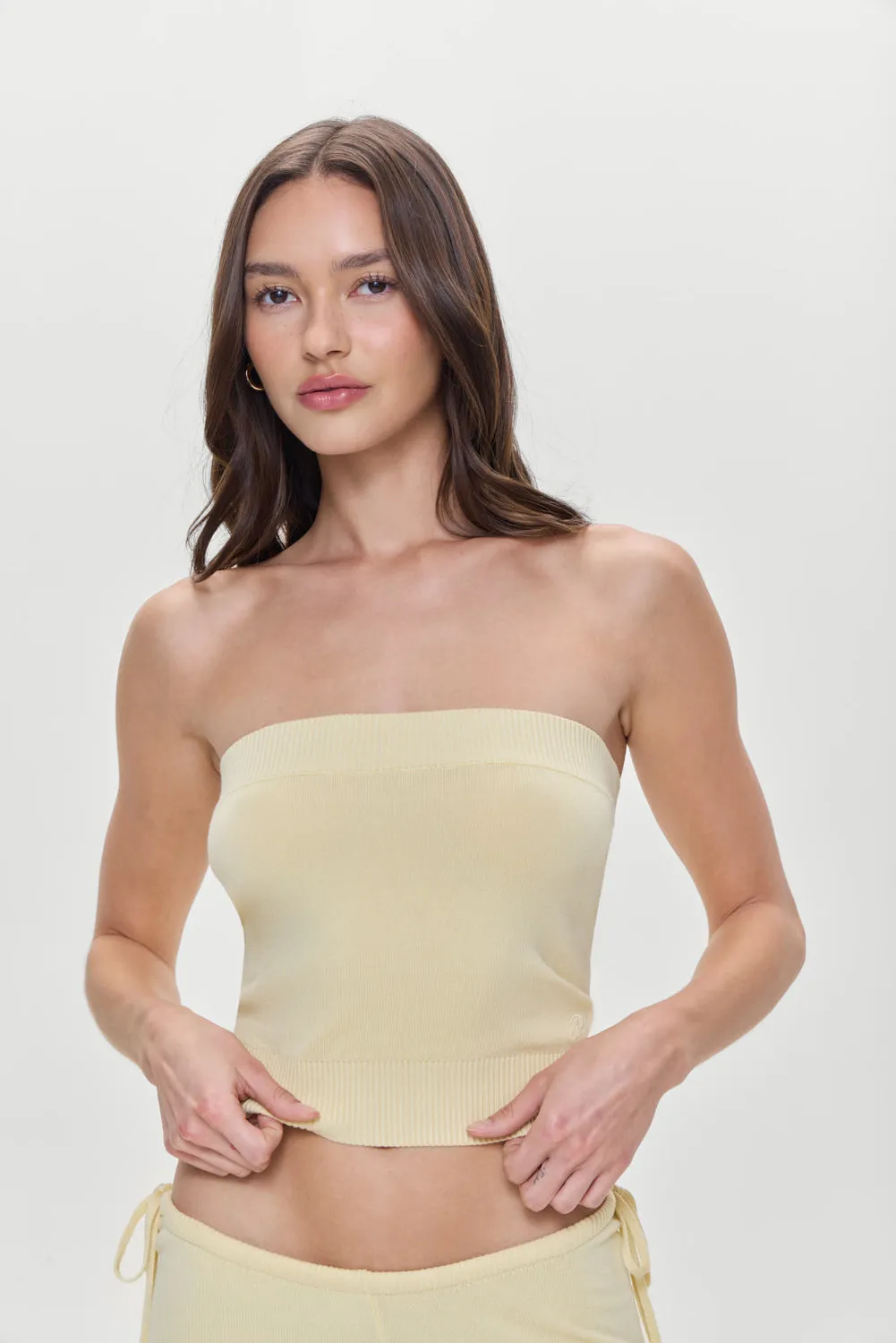 Destiny Knit Strapless Shirt - Buttercup sold by Frankie's Bikinis product image thumbnail 4