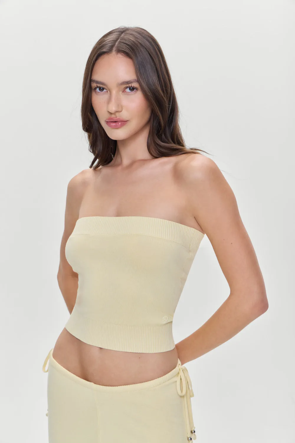 Destiny Knit Strapless Shirt - Buttercup sold by Frankie's Bikinis