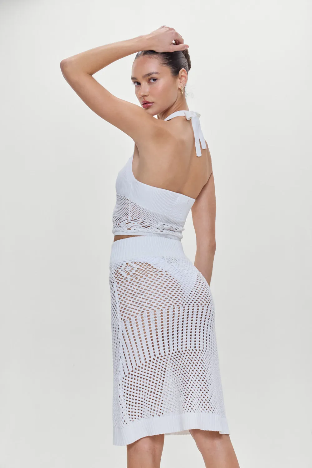 Orchard Crochet Midi Skirt - White sold by Frankie's Bikinis product image thumbnail 2