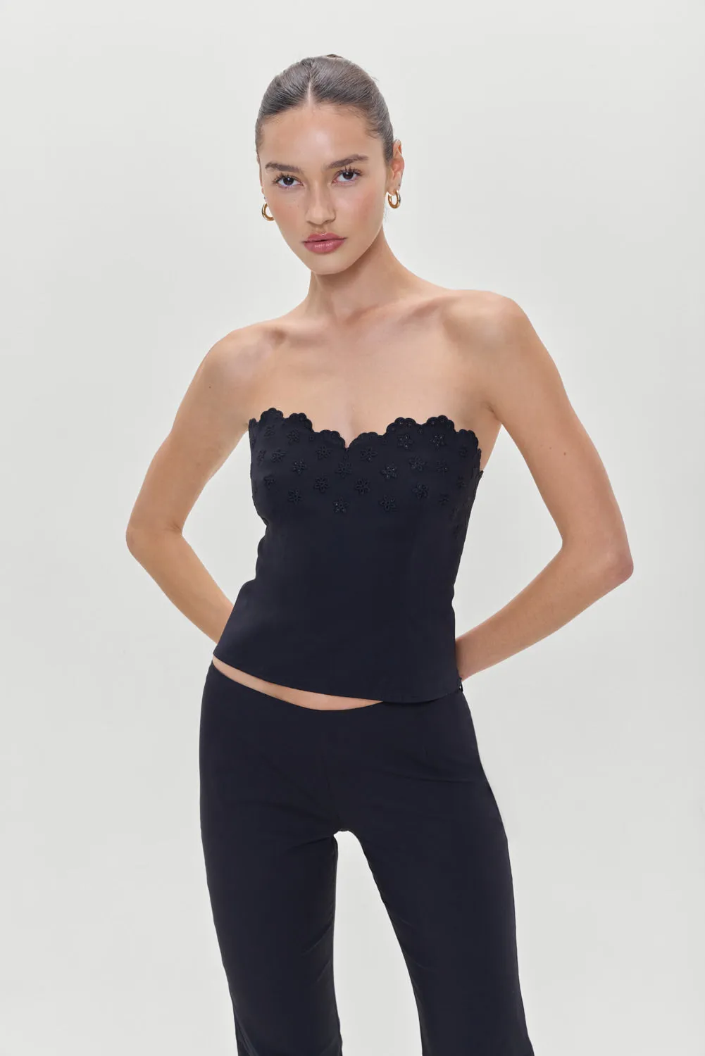 Twilight Embroidered Corset Top - Black sold by Frankie's Bikinis