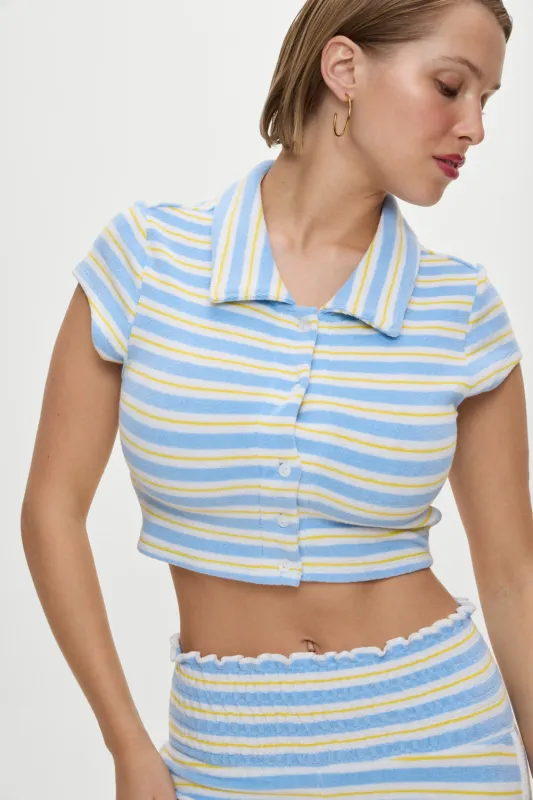 Laurel Striped Terry Cloth Shirt - Ashbury Stripe sold by Frankie's Bikinis
