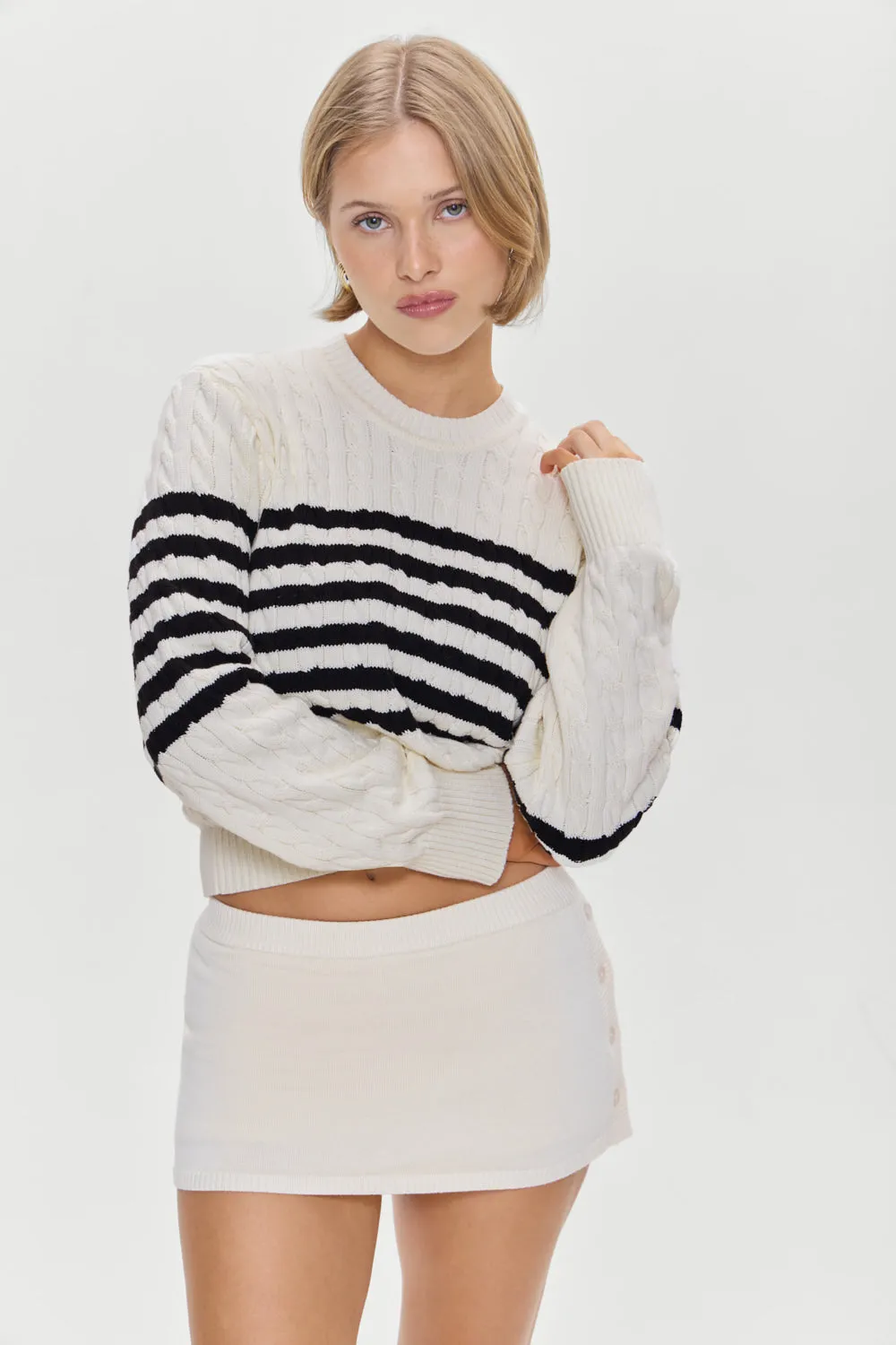 Ash Knit Mini Skort - Ivory sold by Frankie's Bikinis product image thumbnail 3