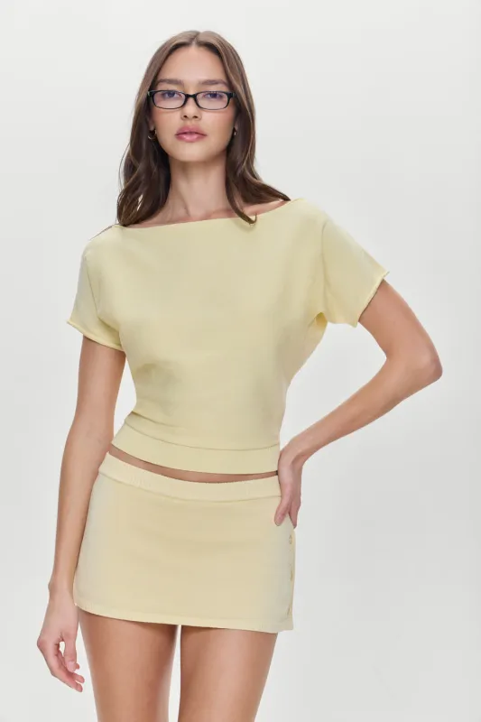 Montecito Boat Neck Knit Shirt - Buttercup sold by Frankie's Bikinis