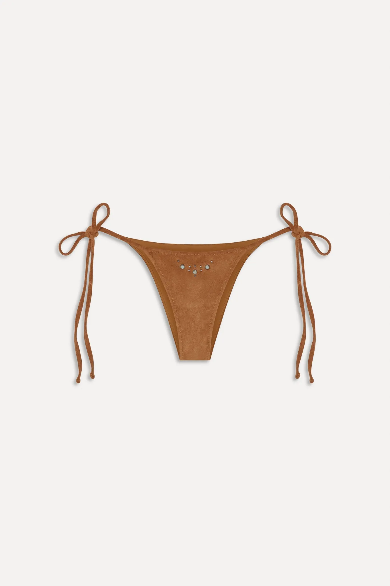 x BELLA HADID Mackenzie Suede String Bikini Bottom - Sunkissed Suede sold by Frankie's Bikinis product image thumbnail 3