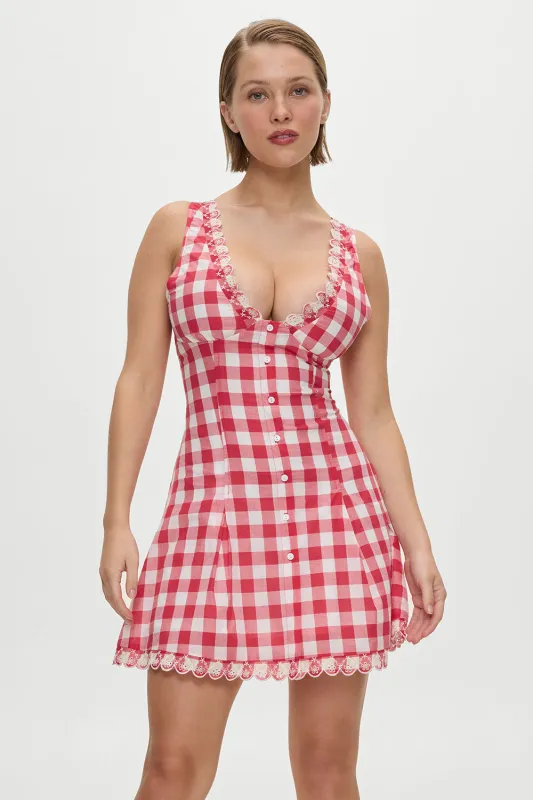 x BELLA HADID Farm Gingham Mini Dress - Malibu Picnic sold by Frankie's Bikinis