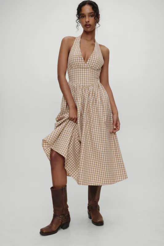 x BELLA HADID Prairie Midi Dress - Rodeo Gingham sold by Frankie's Bikinis