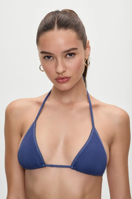 x BELLA HADID Nick Triangle Bikini Top - Summer Denim sold by Frankie's Bikinis