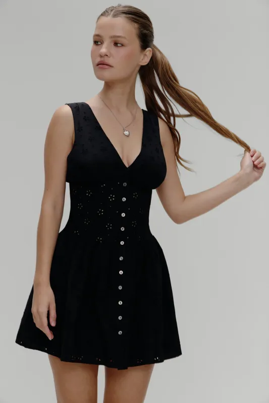 Marley Cotton Eyelet Mini Dress - Eclipse sold by Frankie's Bikinis