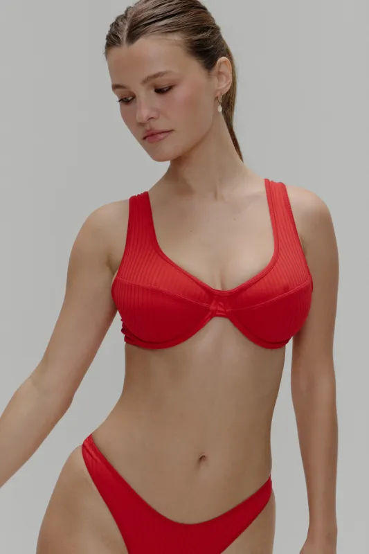 Romeo Underwire Bikini Top - Cherry sold by Frankie's Bikinis