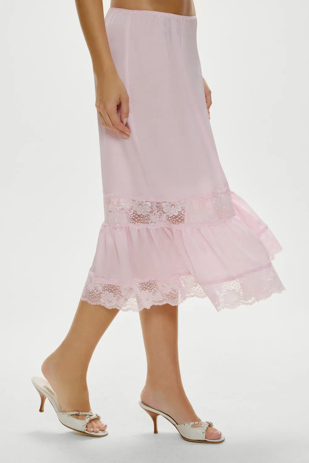 Hideaway Satin Slip Midi Skirt - Strawberries & Cream sold by Frankie's Bikinis product image thumbnail 5