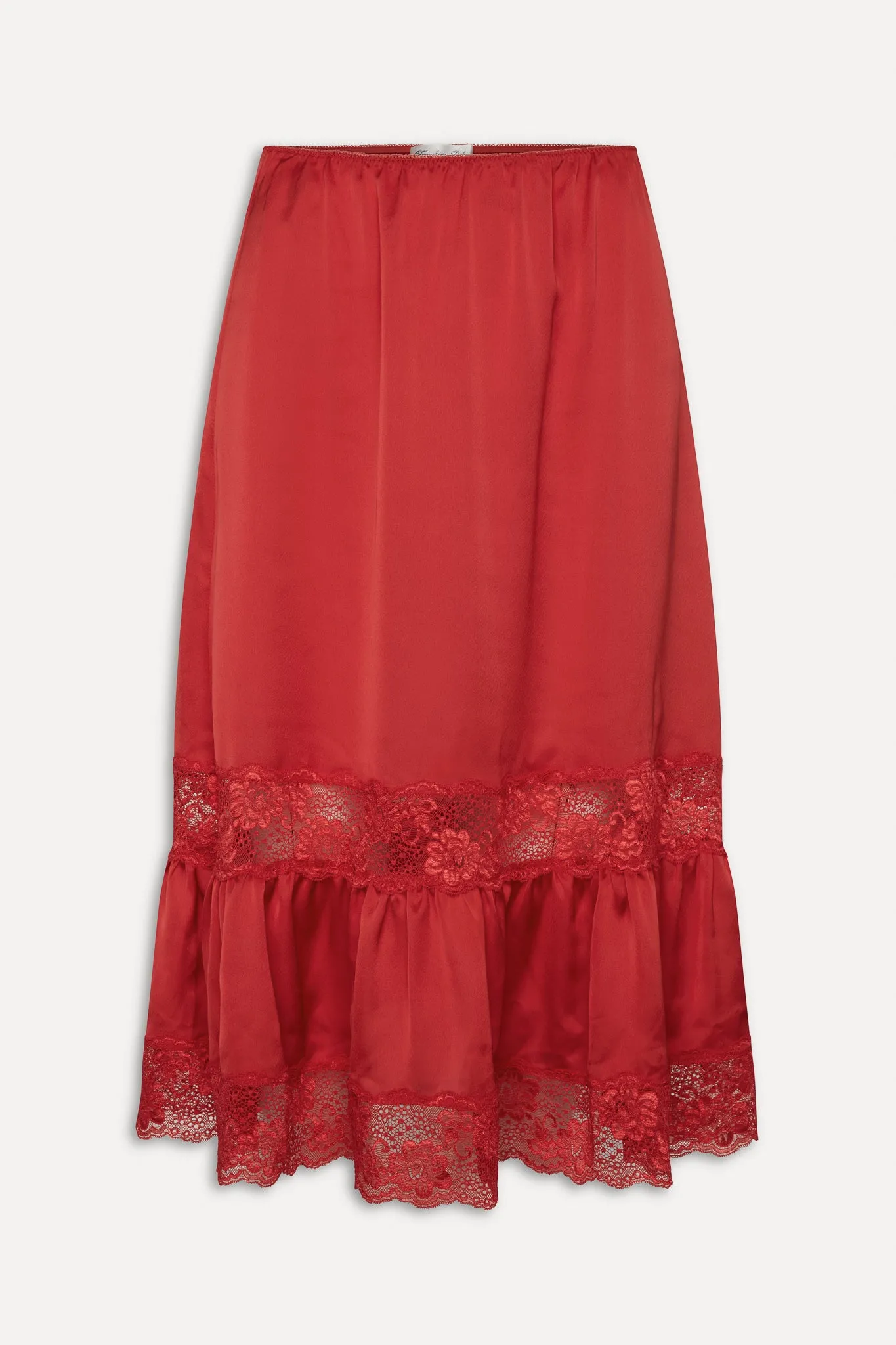 Hideaway Satin Slip Midi Skirt - Cherry sold by Frankie's Bikinis product image thumbnail 3