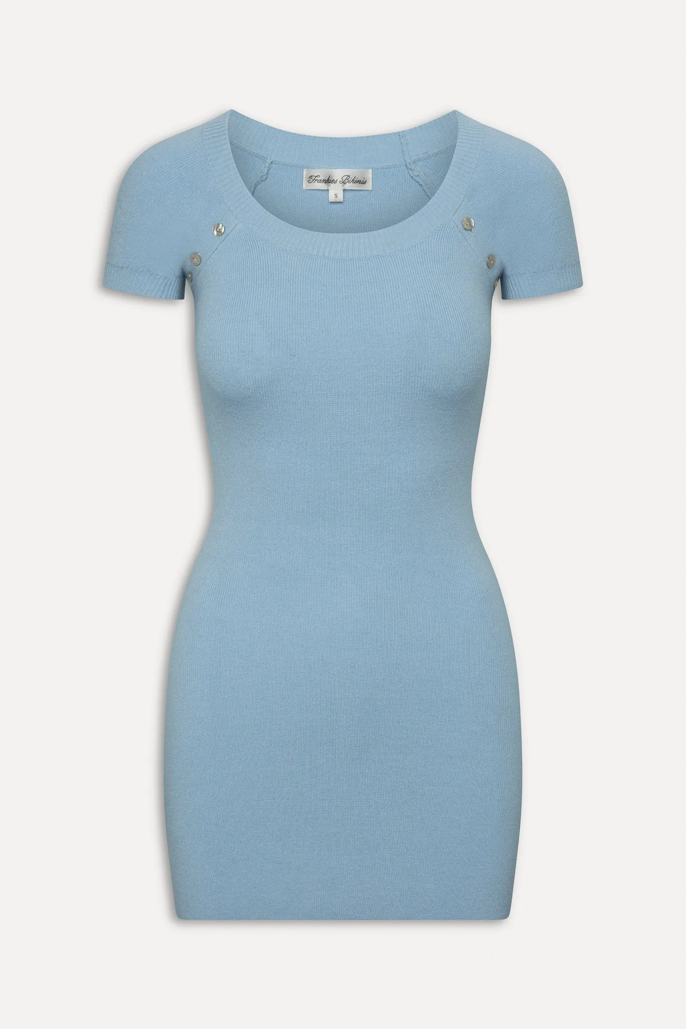 Haze Knit Mini Dress - Blue Vanilla sold by Frankie's Bikinis product image thumbnail 3