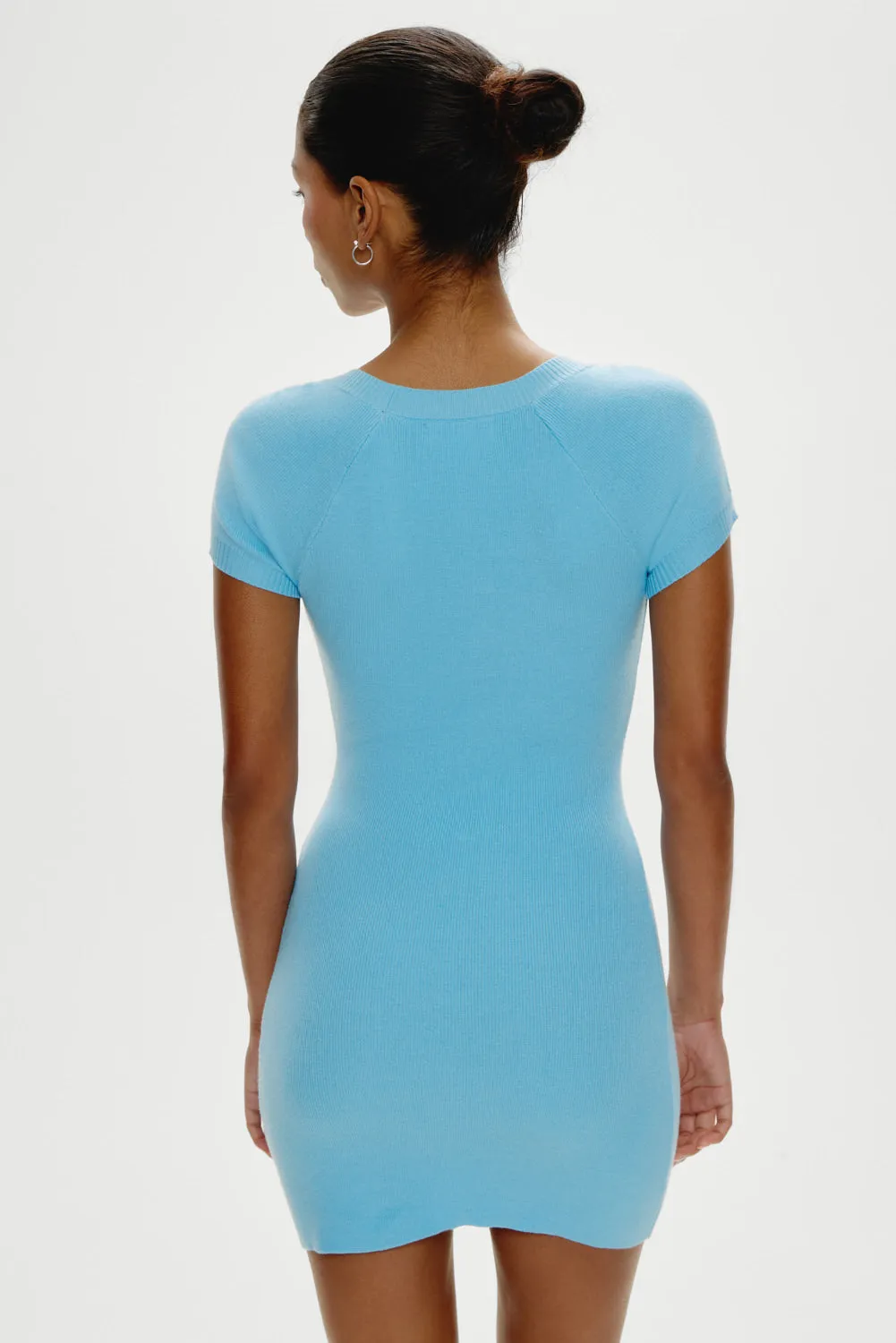 Haze Knit Mini Dress - Blue Vanilla sold by Frankie's Bikinis product image thumbnail 5