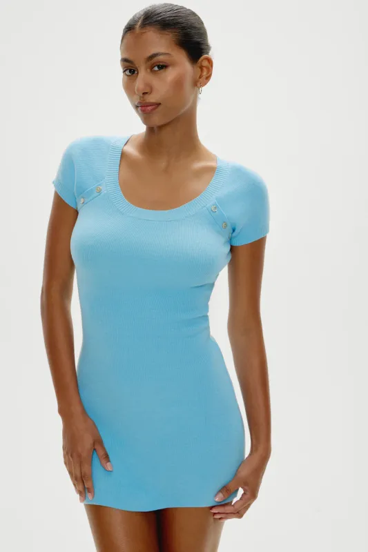 Haze Knit Mini Dress - Blue Vanilla sold by Frankie's Bikinis