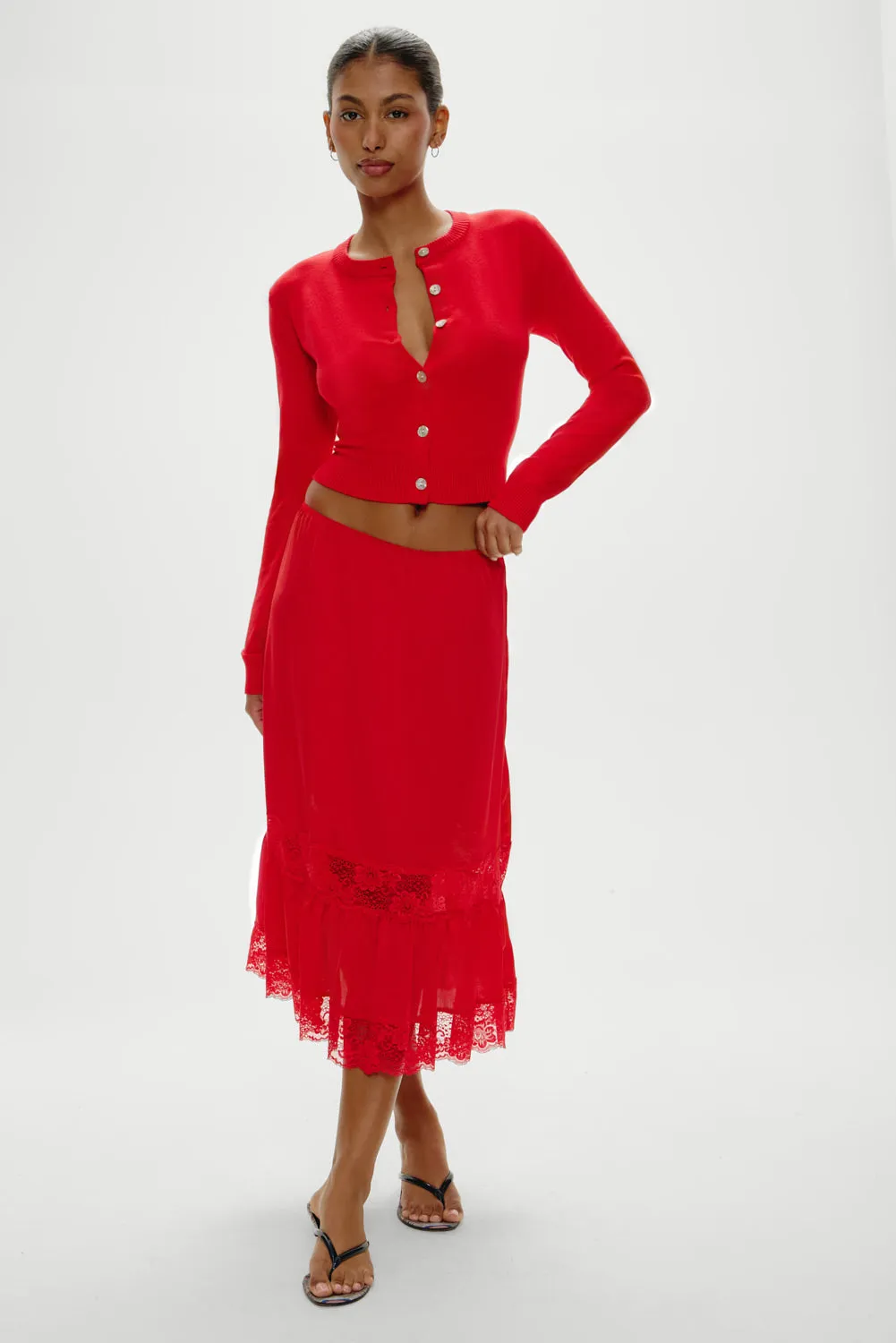 Sundae Cropped Cardigan - Cherry sold by Frankie's Bikinis product image thumbnail 2