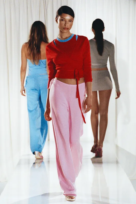 Breeze Low Rise Knit Pants - Strawberries & Cream sold by Frankie's Bikinis