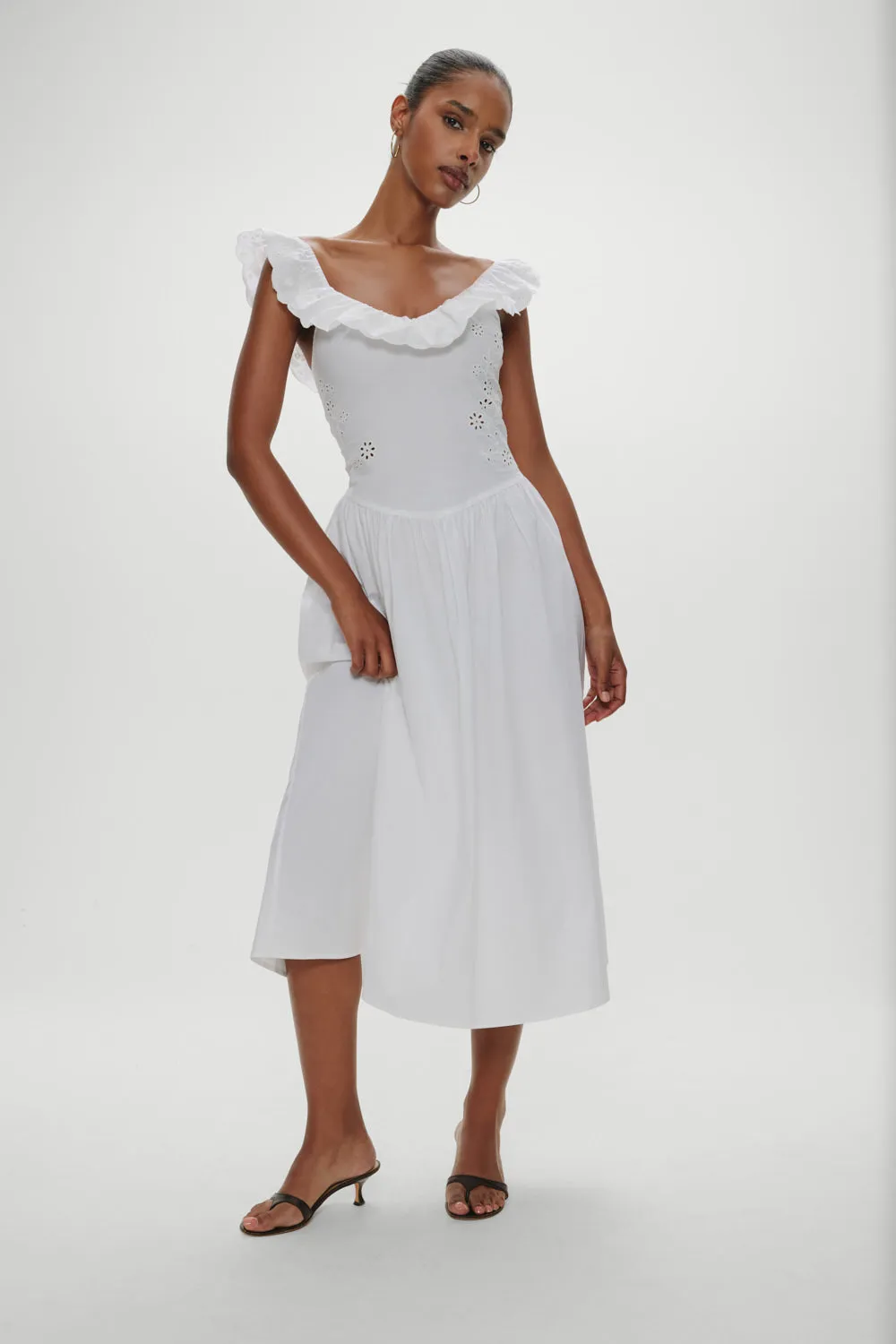 Georgia Cotton Embroidered Midi Dress - Angel's Meadow sold by Frankie's Bikinis