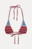 Paradise Micro Halter Bikini Top - Red Summer Stripe sold by Frankie's Bikinis